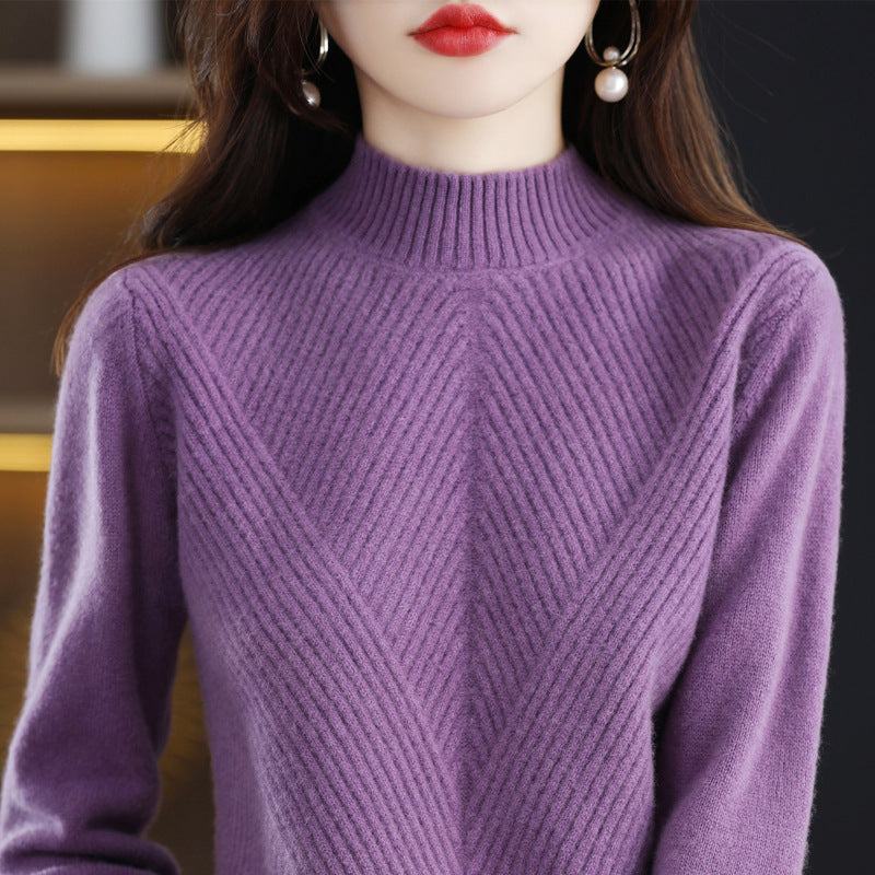 New Autumn And Winter Sweaters Women's Half Turtleneck