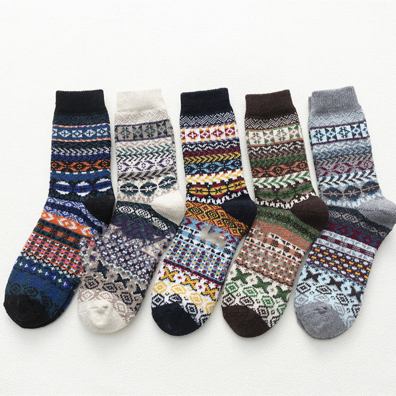 Ethnic Style Personality Women's Socks Thickened Wool Socks In The Tube