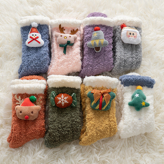 Women's Coral Fleece Thickened Christmas Socks