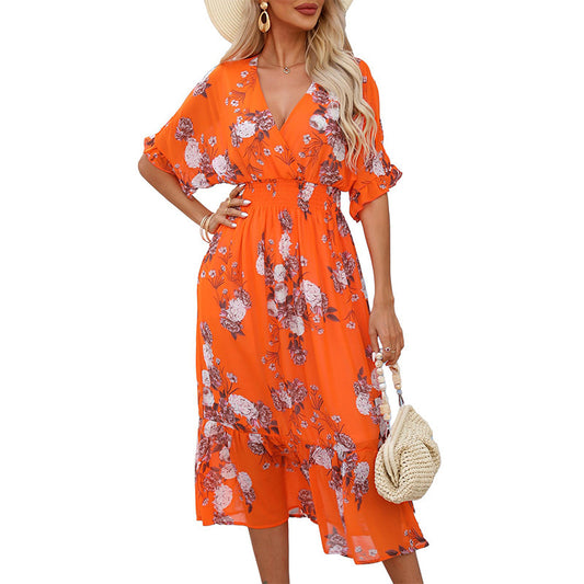 Women's Floral Maxi Dress Bohemian Style