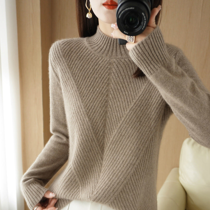 New Autumn And Winter Sweaters Women's Half Turtleneck