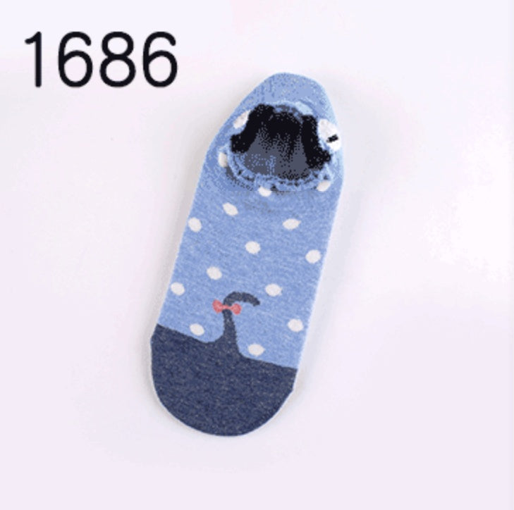 Cute Animals Cotton Short Socks Creative Cartoon Pure Socks Casual Funny Socks Spring Summer Fox Socks