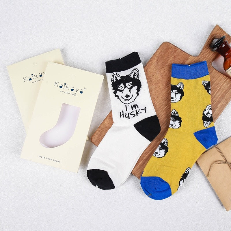 Animal life series men and women cotton neutral socks