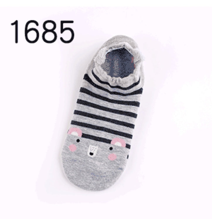 Cute Animals Cotton Short Socks Creative Cartoon Pure Socks Casual Funny Socks Spring Summer Fox Socks