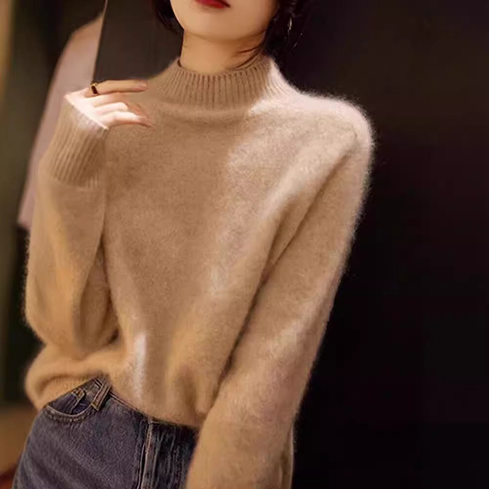 Inner Half-high Collar Long Sleeve Sweater