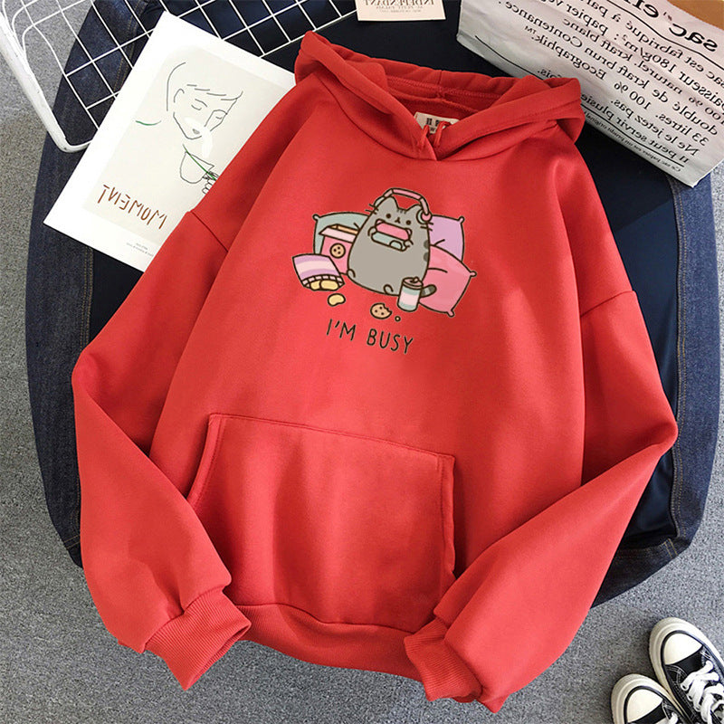 Funny Cat Hoodie Women's Fashion Kawaii Harajuku Sweater