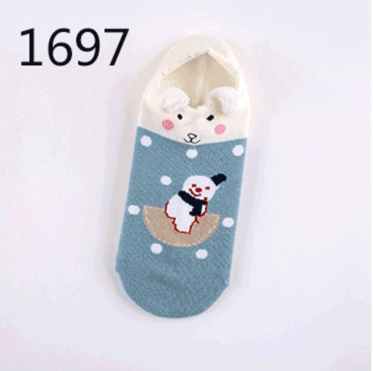 Cute Animals Cotton Short Socks Creative Cartoon Pure Socks Casual Funny Socks Spring Summer Fox Socks