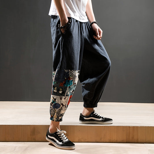 Cotton linen men's clothing men's casual loose Harem Pants