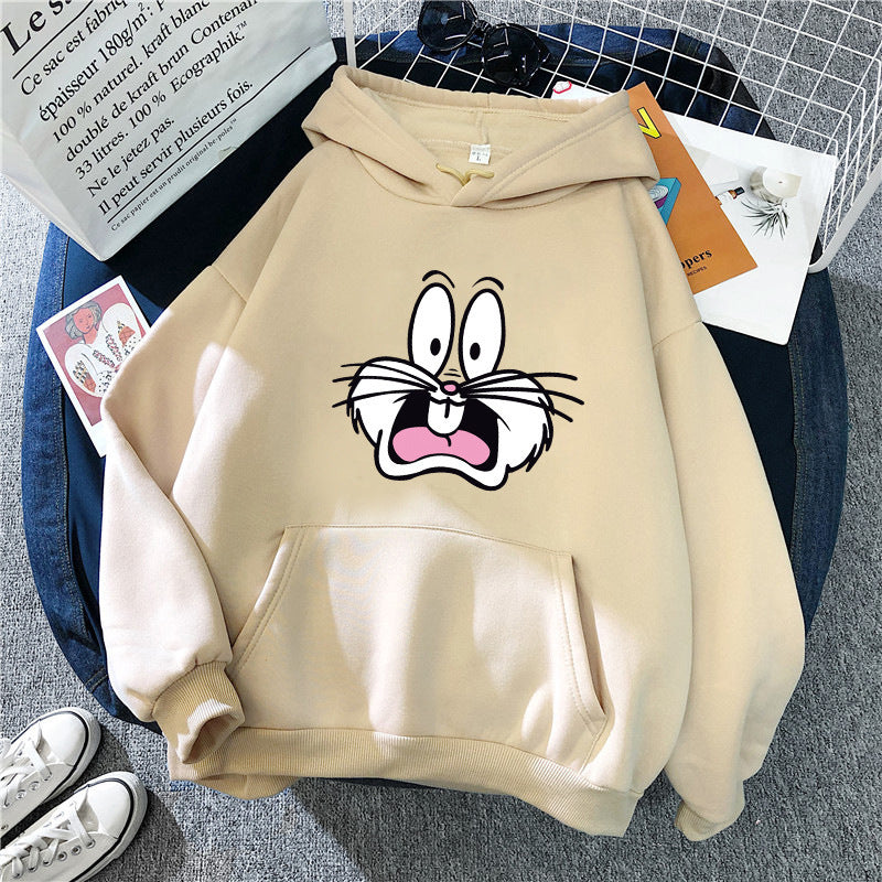 Hooded Sweater New Korean Couple'S Hoodie Front And Back Thickened Printed Top Winter Coat 250G