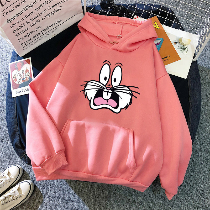 Hooded Sweater New Korean Couple'S Hoodie Front And Back Thickened Printed Top Winter Coat 250G