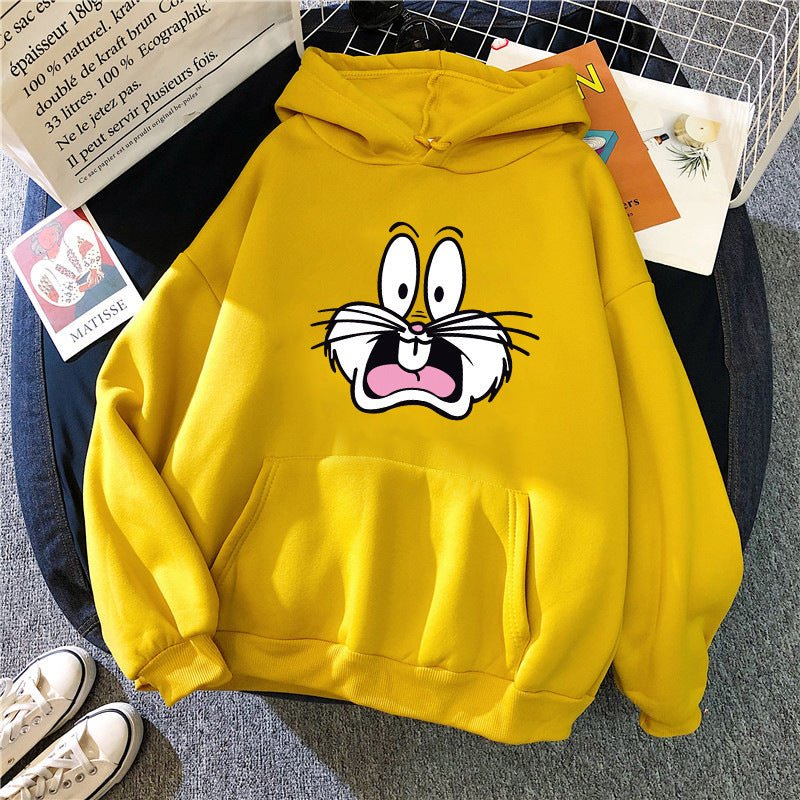 Hooded Sweater New Korean Couple'S Hoodie Front And Back Thickened Printed Top Winter Coat 250G