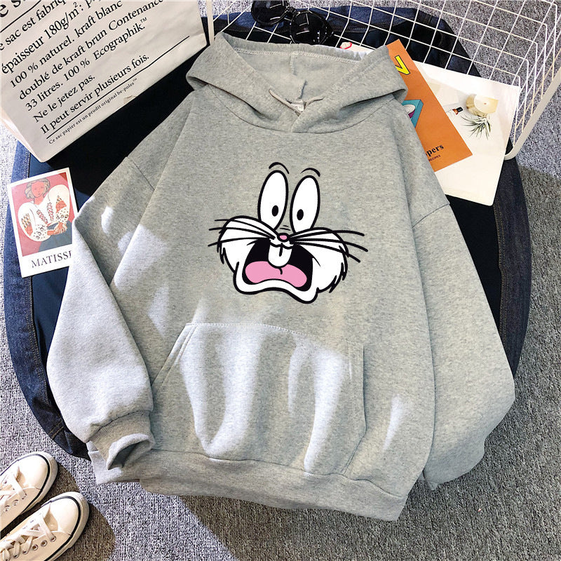 Hooded Sweater New Korean Couple'S Hoodie Front And Back Thickened Printed Top Winter Coat 250G