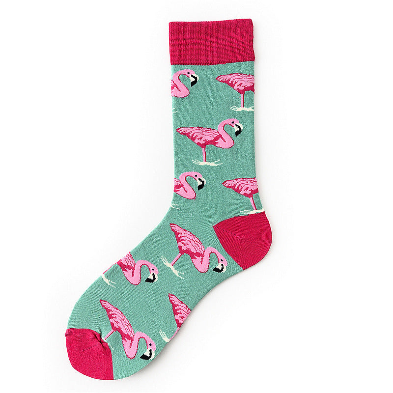 Flamingo Series Cotton Socks Europe And America