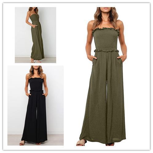 European And American Leisure Loose Sleeveless Jumpsuit