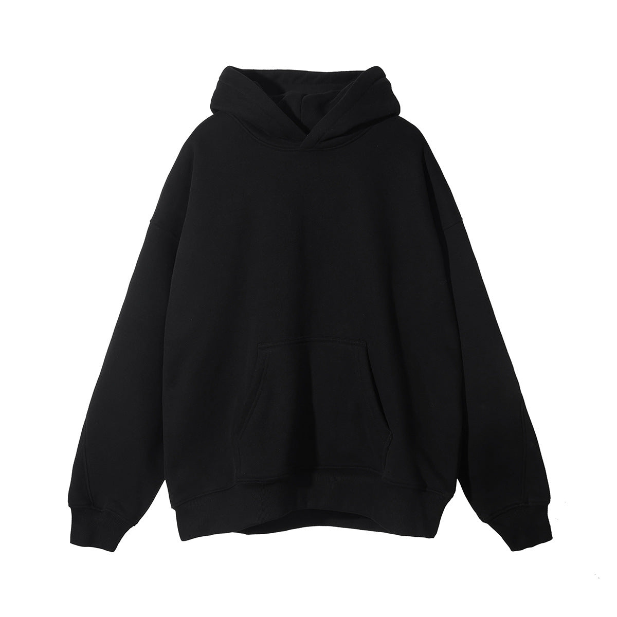 Fleece Hooded Trendy Sweatshirt Retro Solid Color