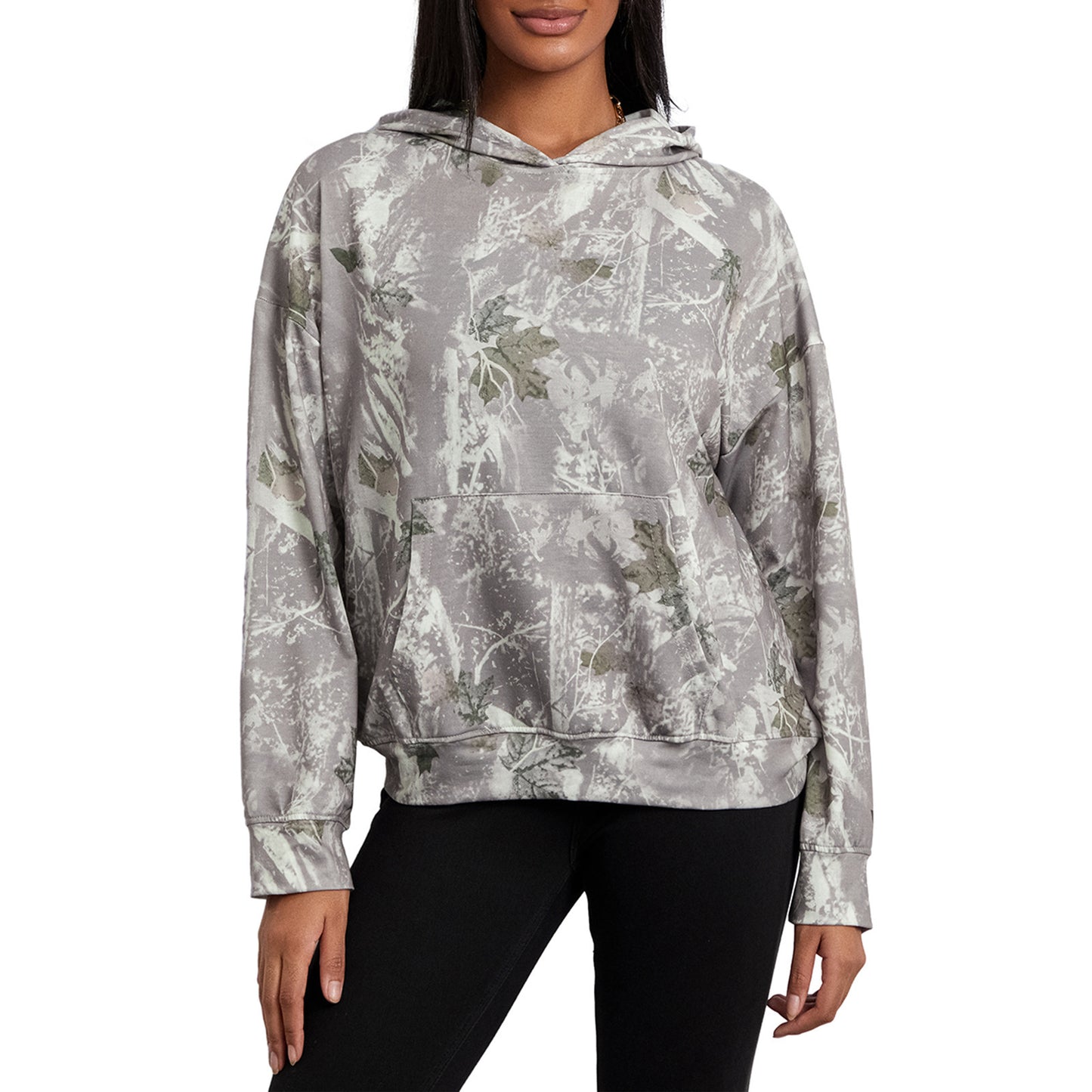 Women's Loose Camouflage Hoodie Maple Leaf Sweater