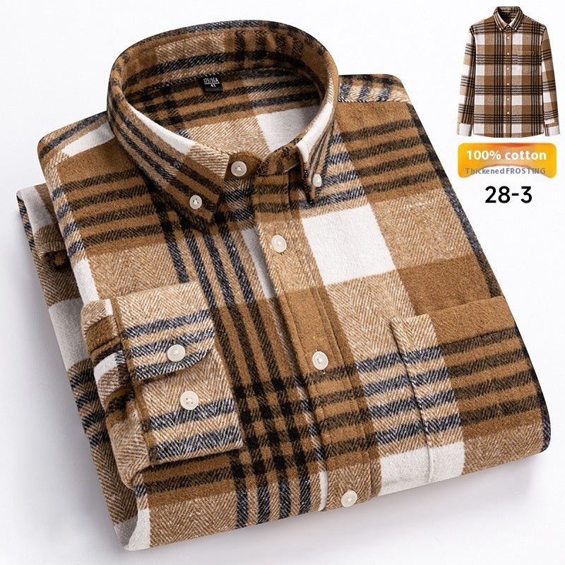 Retro Plaid Long Sleeve Casual Men's Clothing Shirt