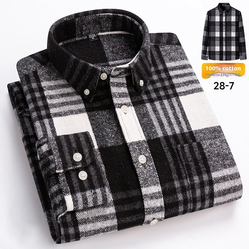 Retro Plaid Long Sleeve Casual Men's Clothing Shirt