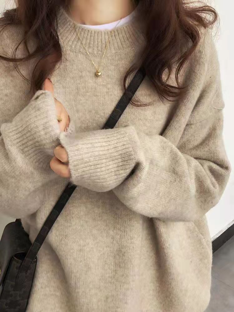 Basic Round Neck Pullover Knitted Sweater