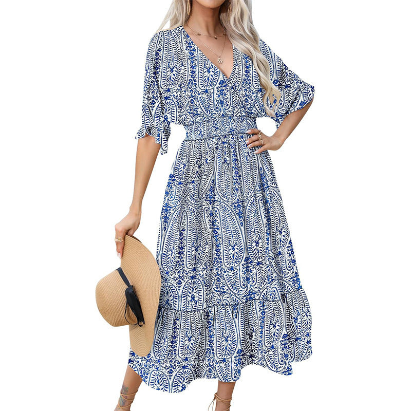 Women's Floral Maxi Dress Bohemian Style