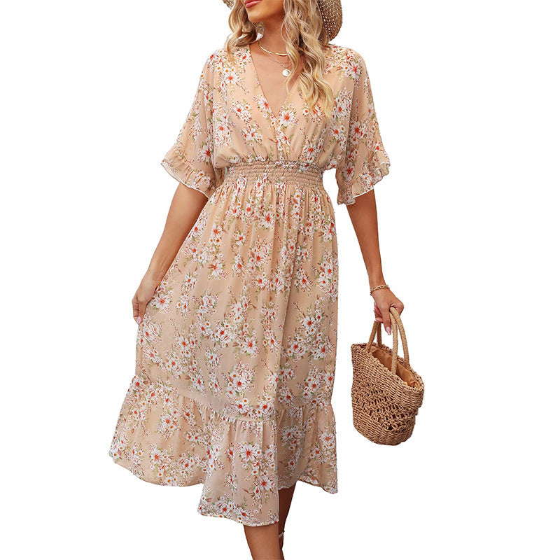 Women's Floral Maxi Dress Bohemian Style