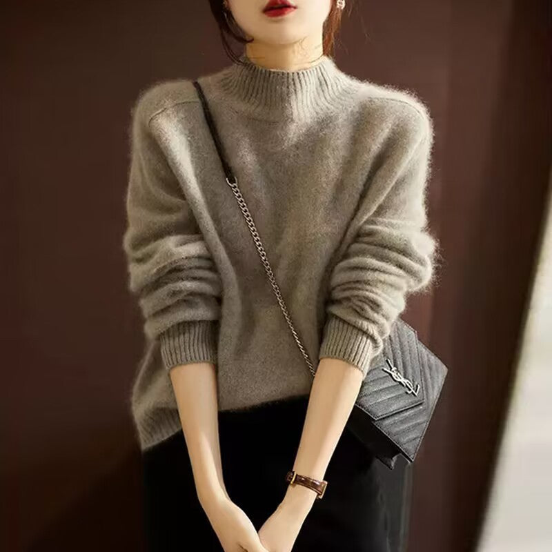 Inner Half-high Collar Long Sleeve Sweater