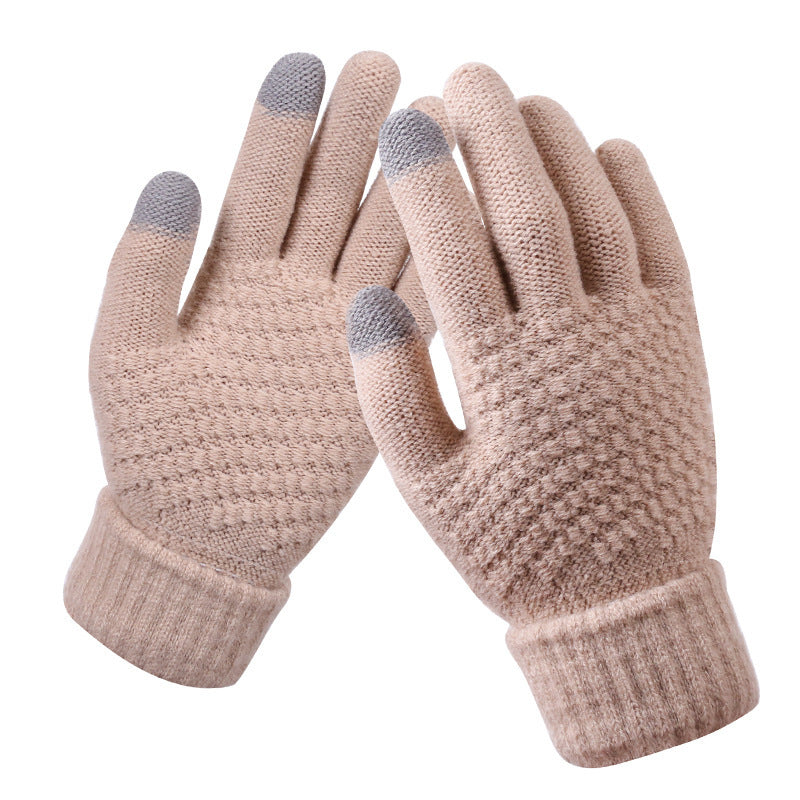 Couple knitted gloves touch screen gloves