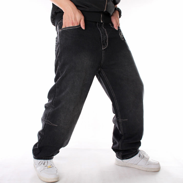 European Hip Hop Street Dance Clothing Washed Loose Skateboard Jeans