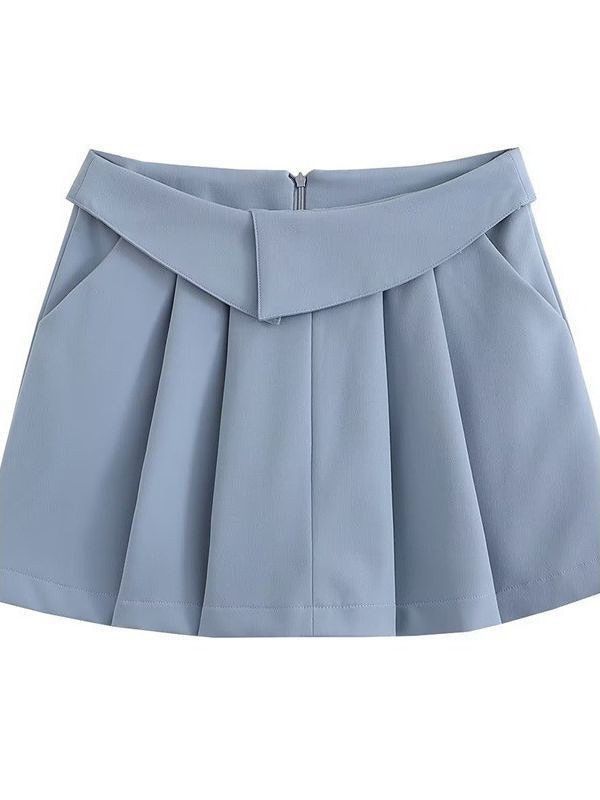 European And American Style College Style High Waist Pleated Skirt