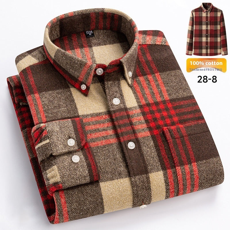 Retro Plaid Long Sleeve Casual Men's Clothing Shirt