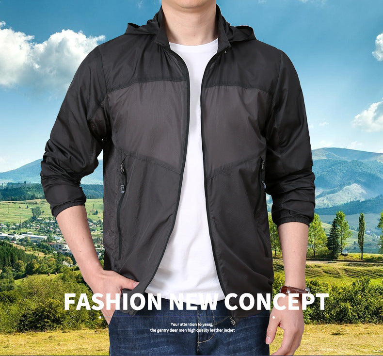 Men's Summer Thin Sports Outdoor Breathable Sun Protection Clothing Jacket