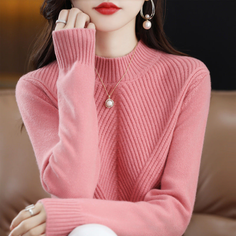 New Autumn And Winter Sweaters Women's Half Turtleneck