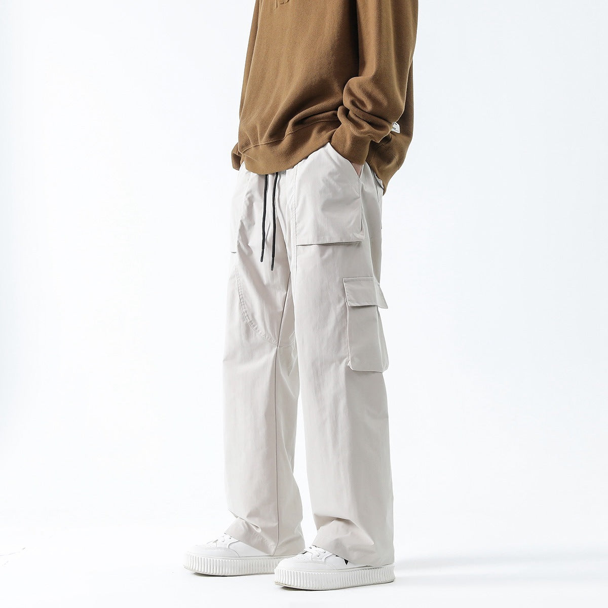 Loose Straight Track Pants Men