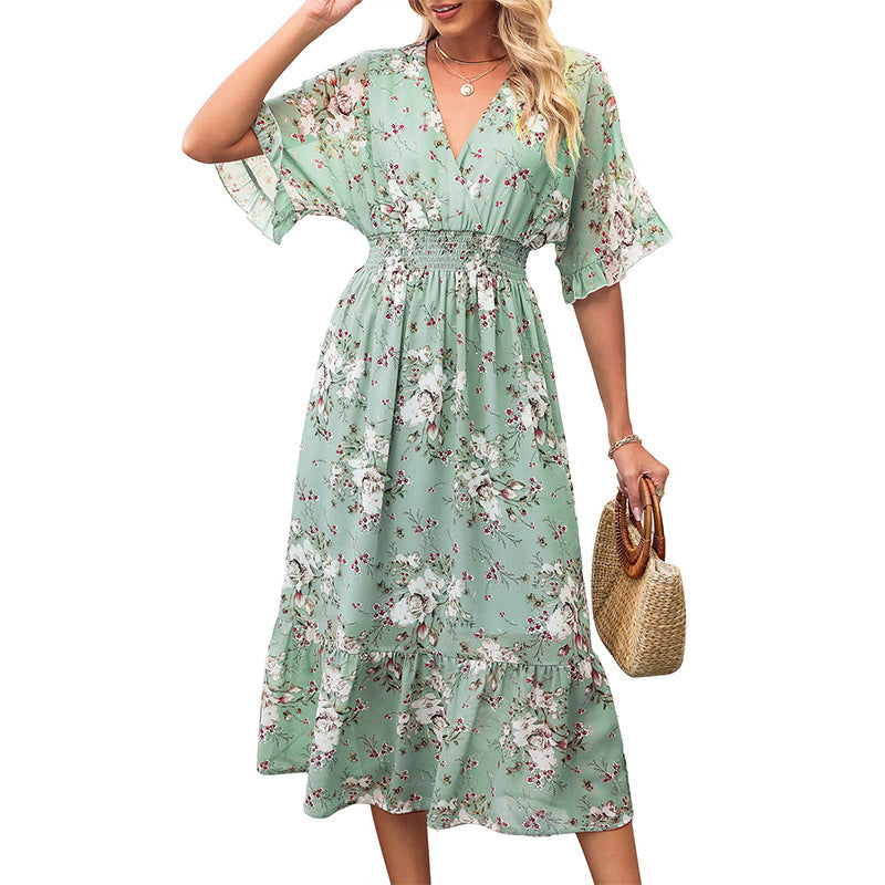 Women's Floral Maxi Dress Bohemian Style