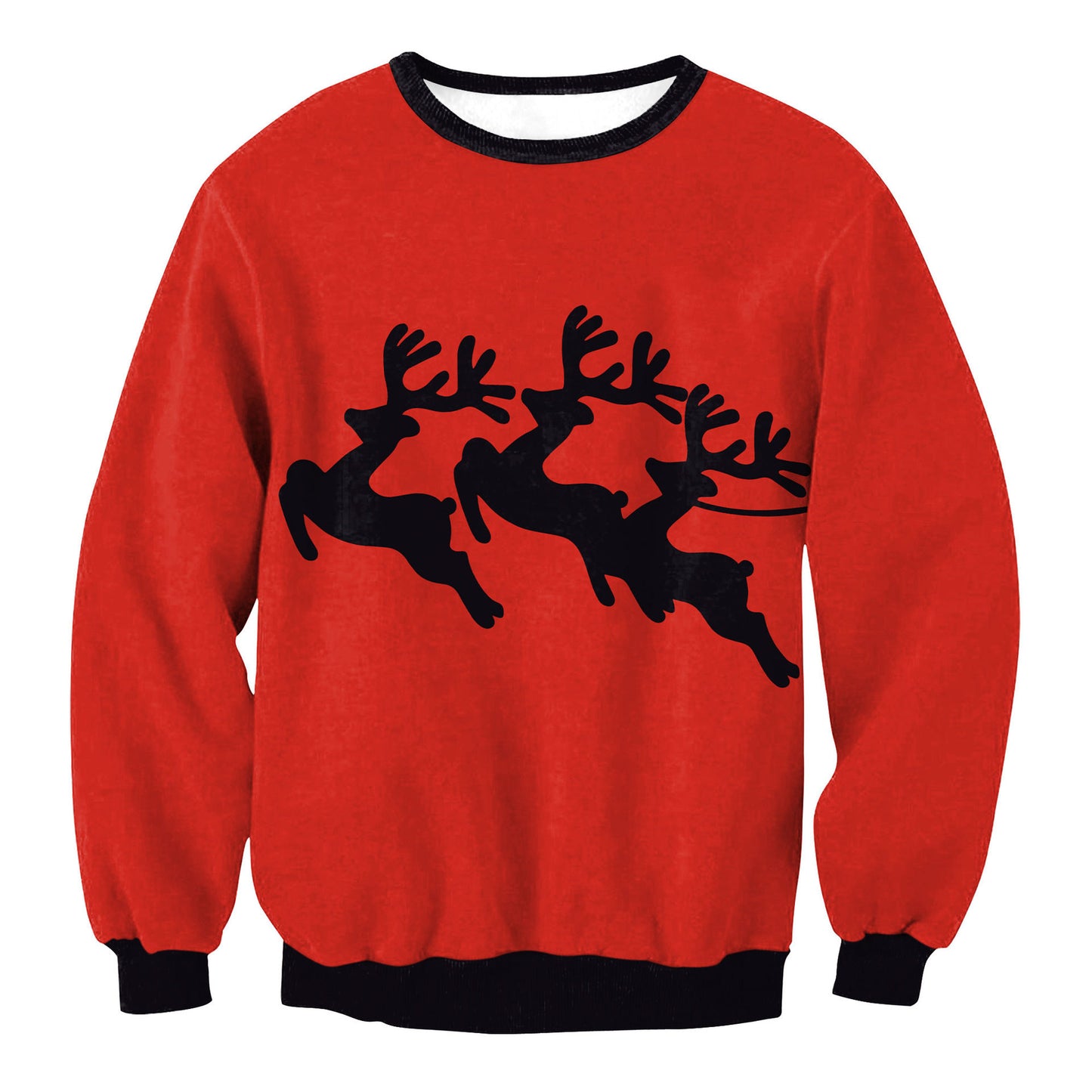 Women's Christmas Clothing Christmas Elk Digital Printed Round Neck Sweater