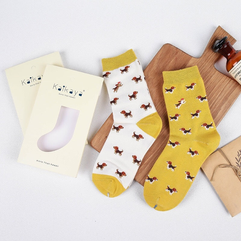 Animal life series men and women cotton neutral socks