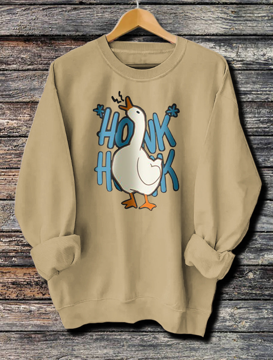 Women's Long Sleeved Honk Honk Printed Hoodie