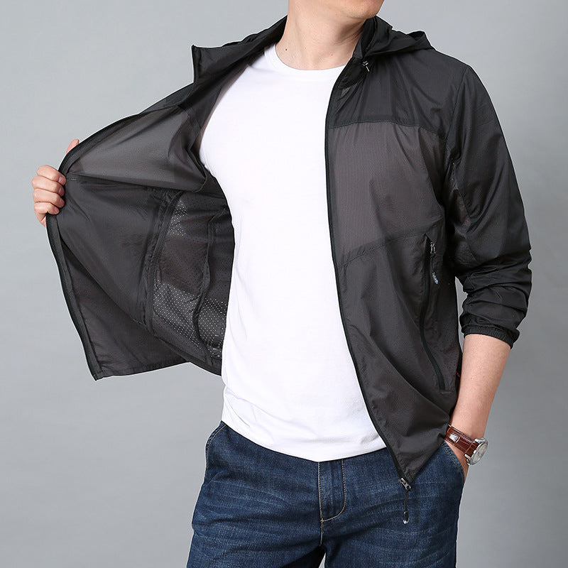 Men's Summer Thin Sports Outdoor Breathable Sun Protection Clothing Jacket