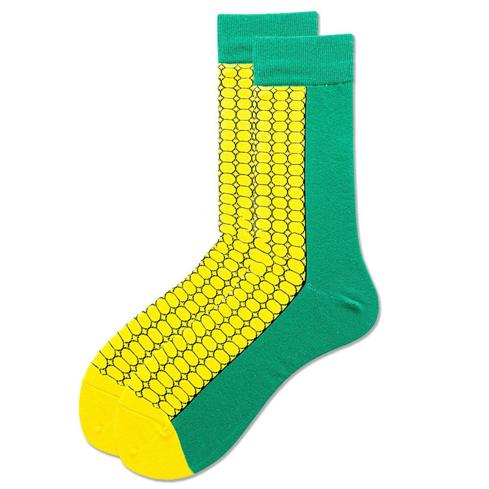 Beer Corn Men's Socks Watermelon Hot Dog Sushi Tide Socks Hot Dog Tube Socks