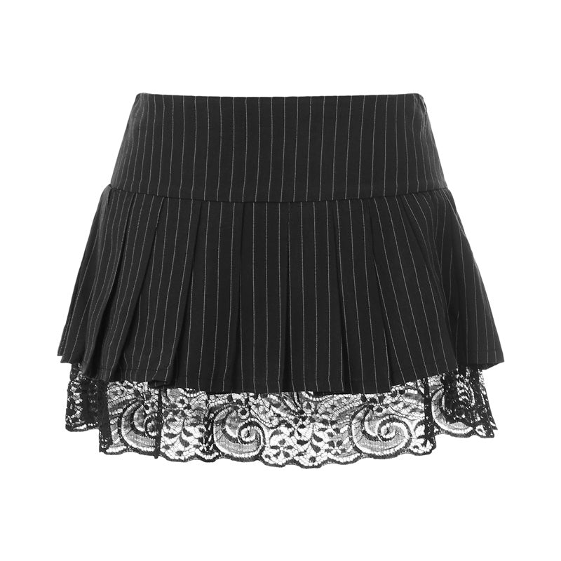 Short Pleated Skirt Lace