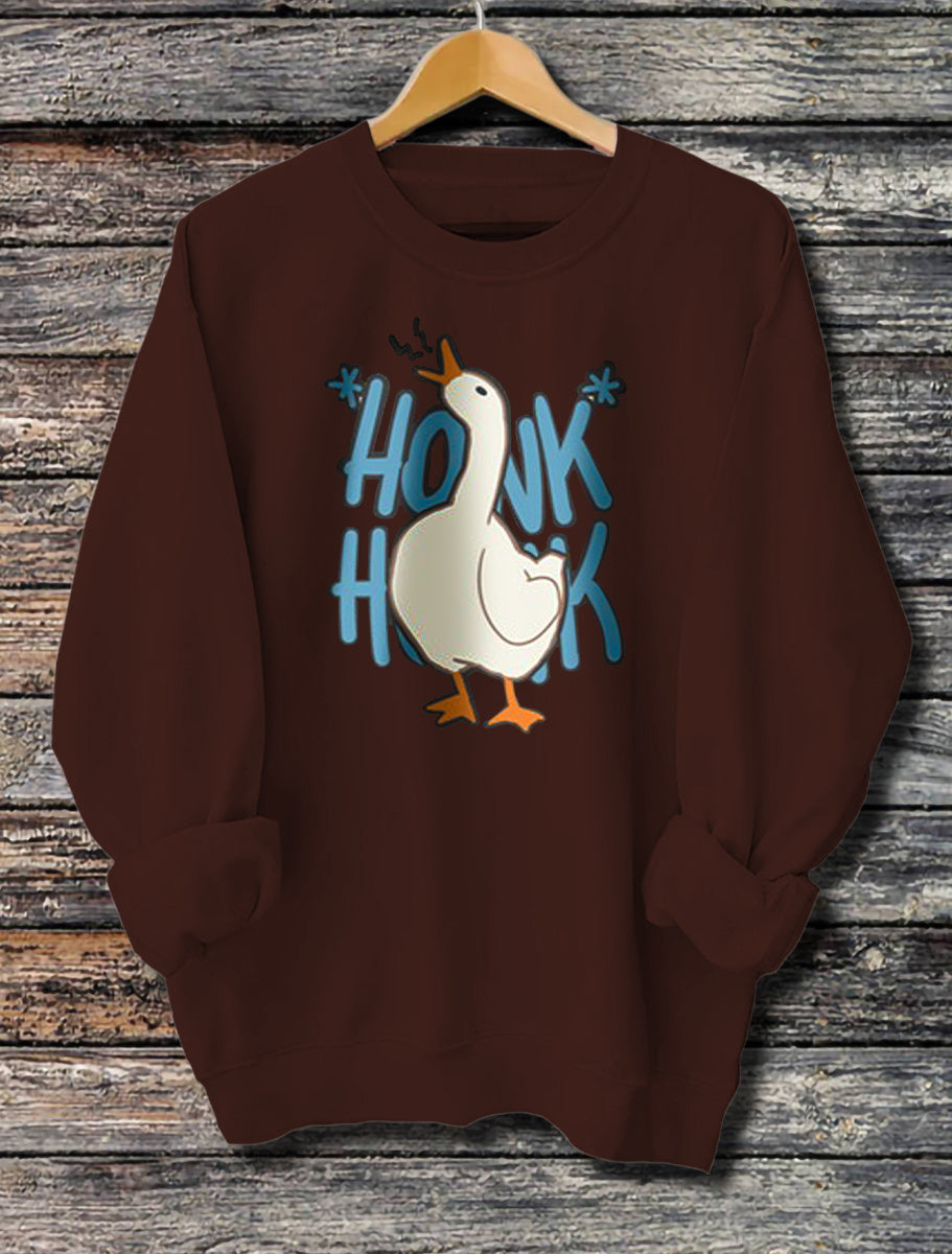 Women's Long Sleeved Honk Honk Printed Hoodie