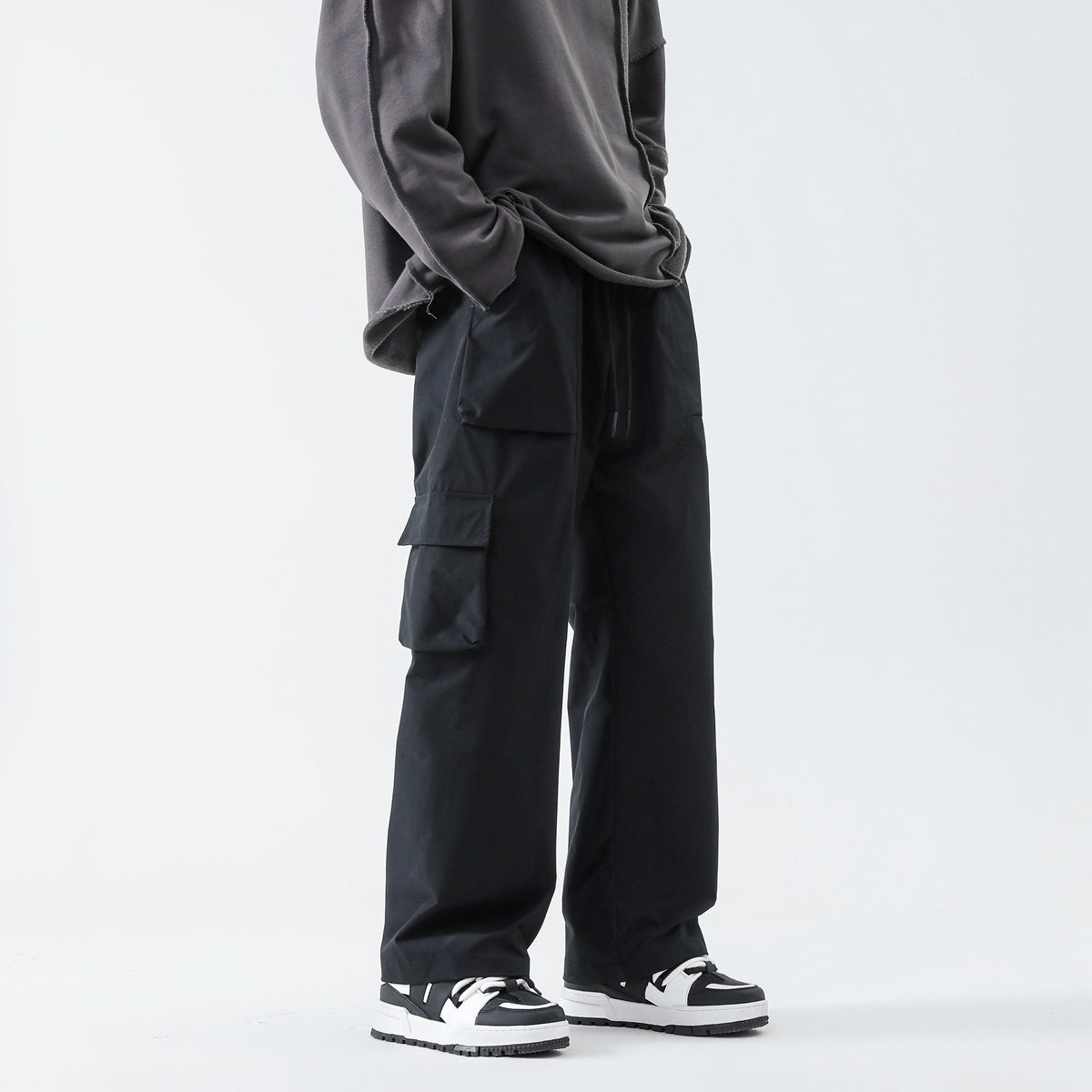 Loose Straight Track Pants Men