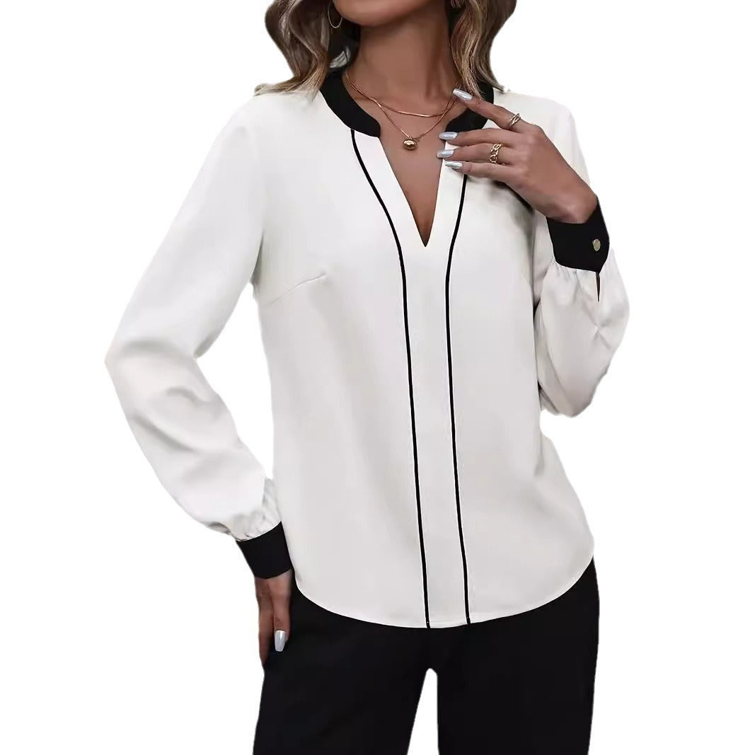 Women's Fashion Button Shirt Long Sleeve Top