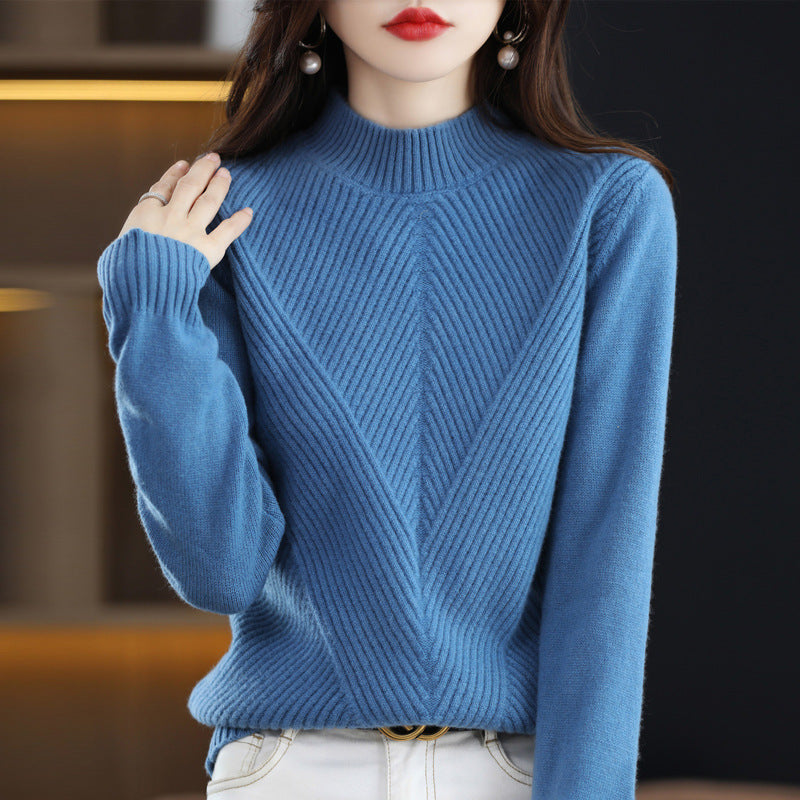 New Autumn And Winter Sweaters Women's Half Turtleneck