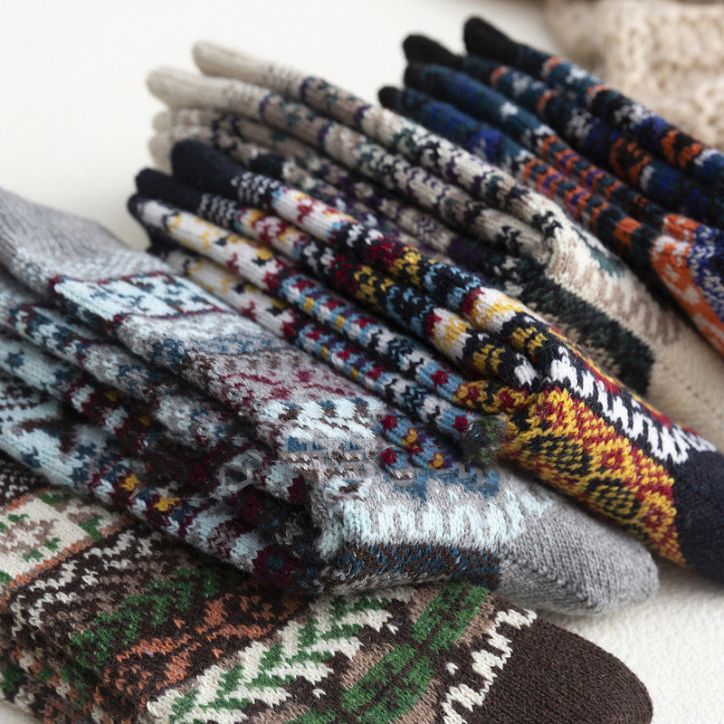 Ethnic Style Personality Women's Socks Thickened Wool Socks In The Tube