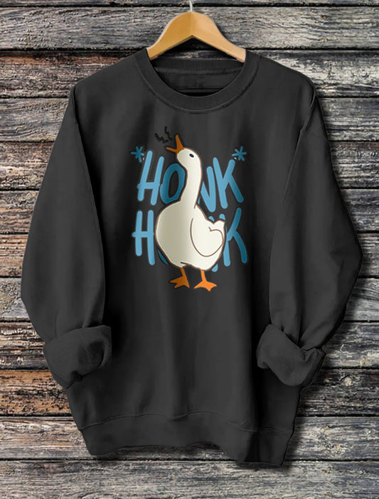 Women's Long Sleeved Honk Honk Printed Hoodie