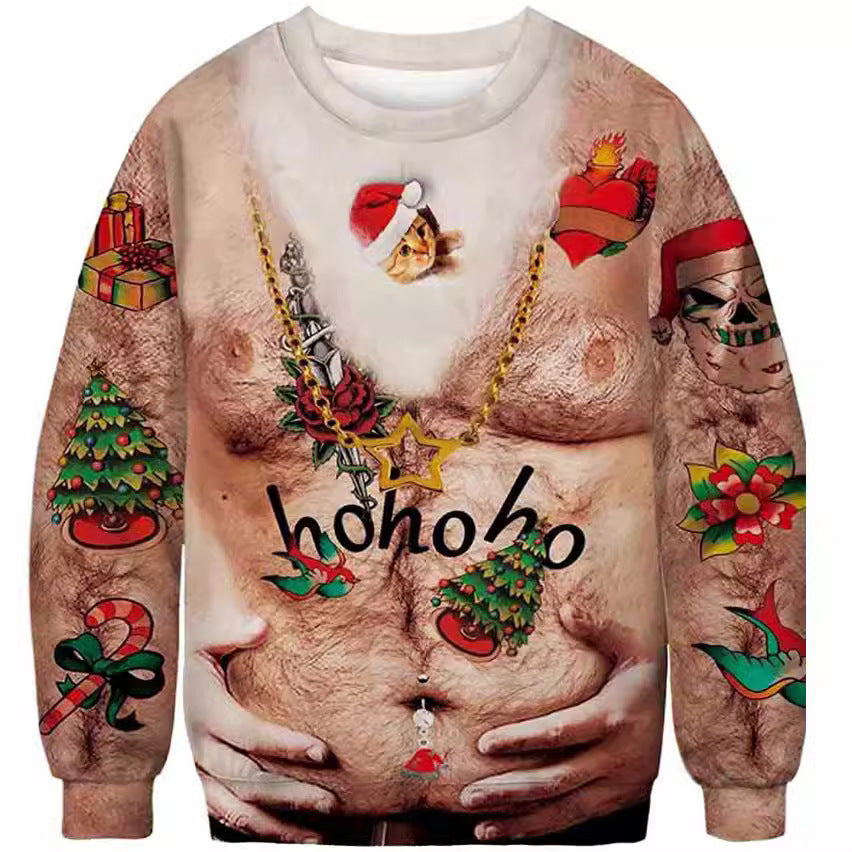 Halloween Digital Printed Round Neck Sweater For Men And Women