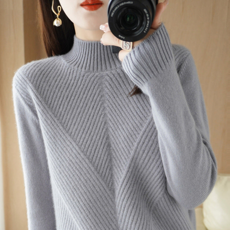 New Autumn And Winter Sweaters Women's Half Turtleneck