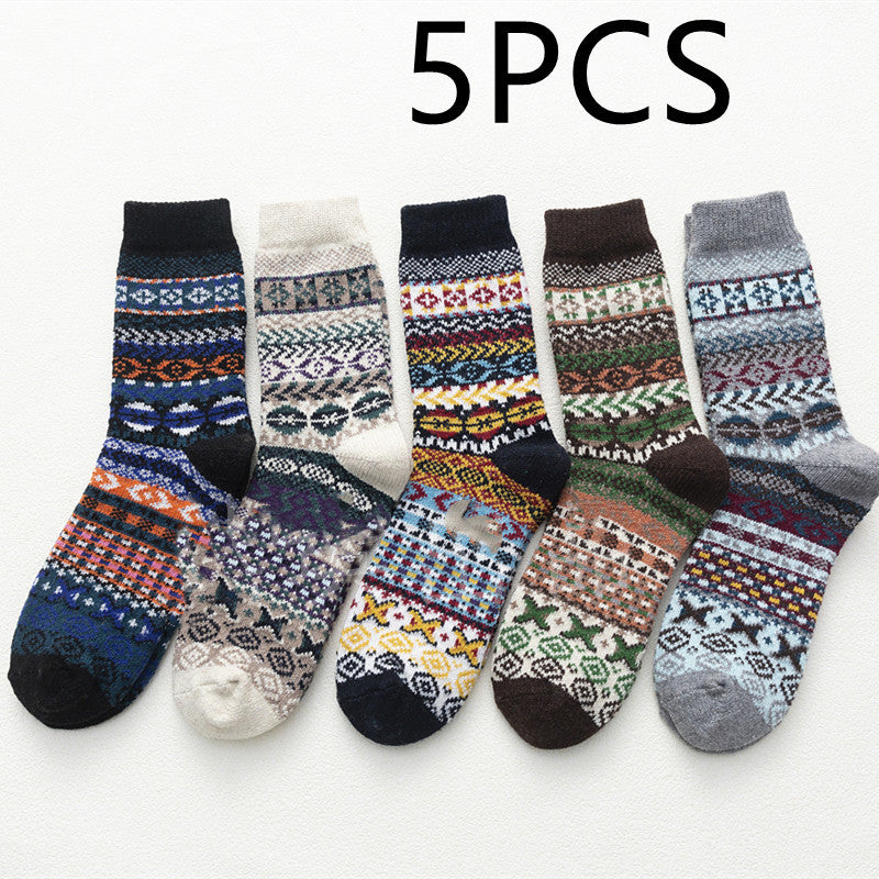 Ethnic Style Personality Women's Socks Thickened Wool Socks In The Tube