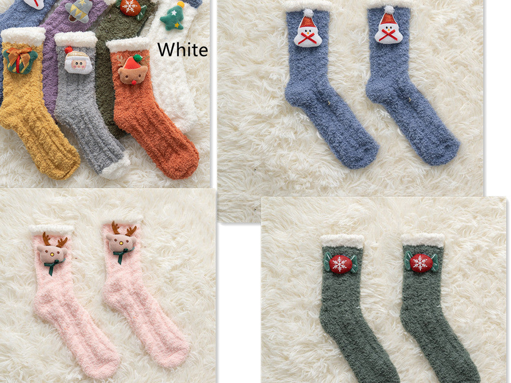 Women's Coral Fleece Thickened Christmas Socks